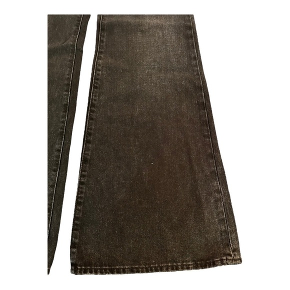 Express 70s Mid Rise Black Denim Flares LONG - Picture 2 of 4